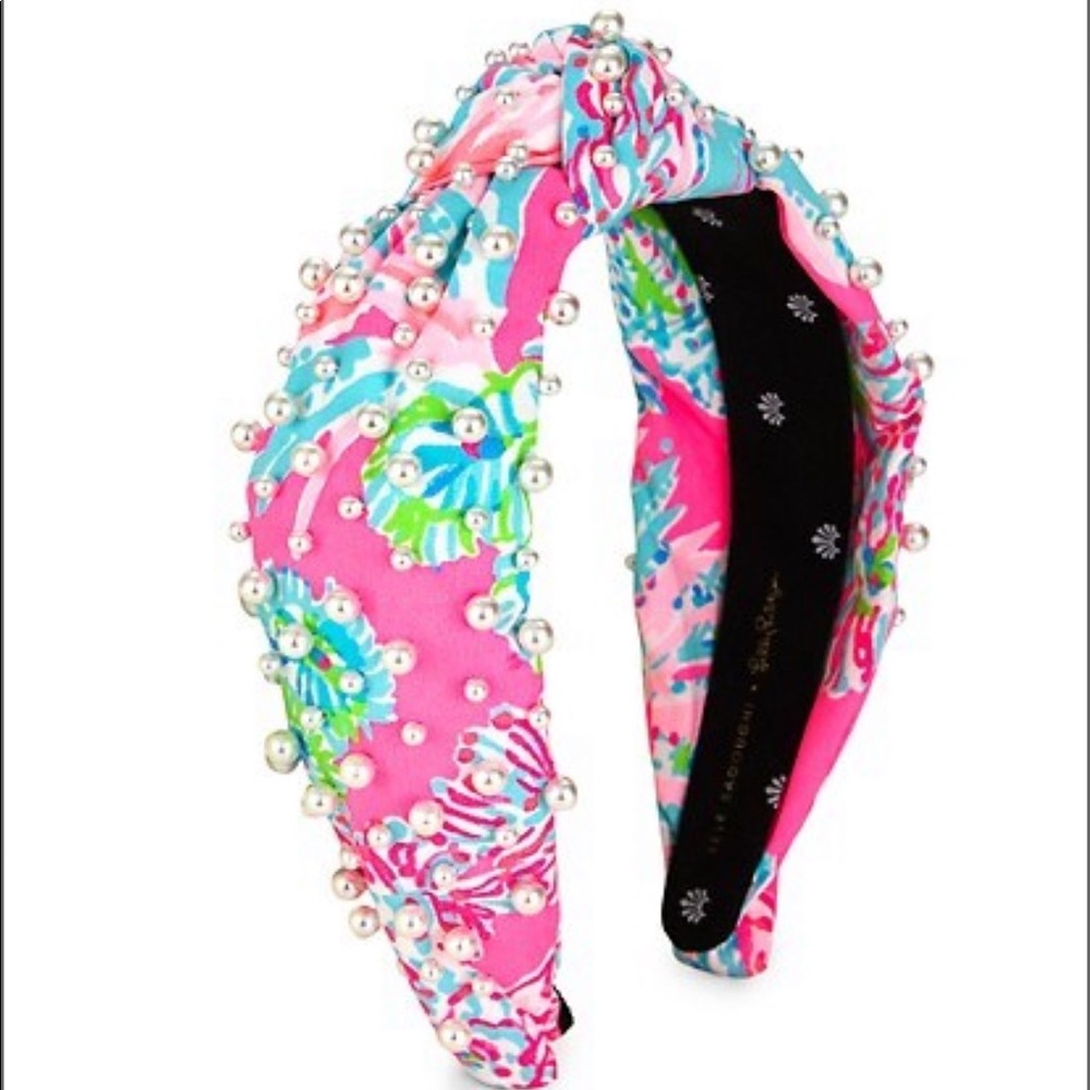 NWT LELE SADOUGHI x Lilly Pulitzer Embellished Knotted Headband in Seaing Things